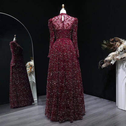 Luxury Delicate Pink 3D Floral Evening Dress with ruffles SS700