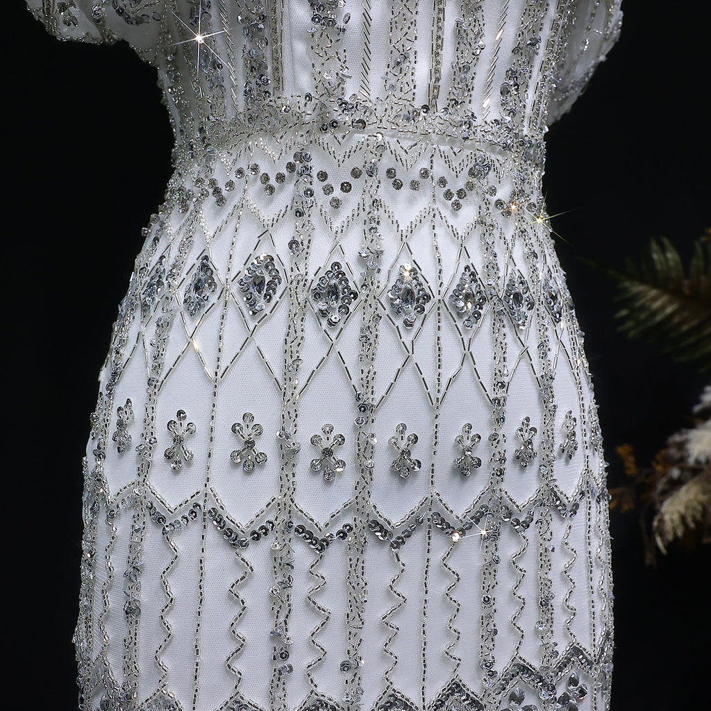 Luxury Beaded Off-Shoulder Mermaid Evening Dress SS291