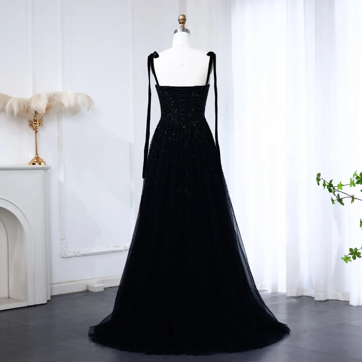 Luxury Beaded Red Evening Dresses with Straps SS263