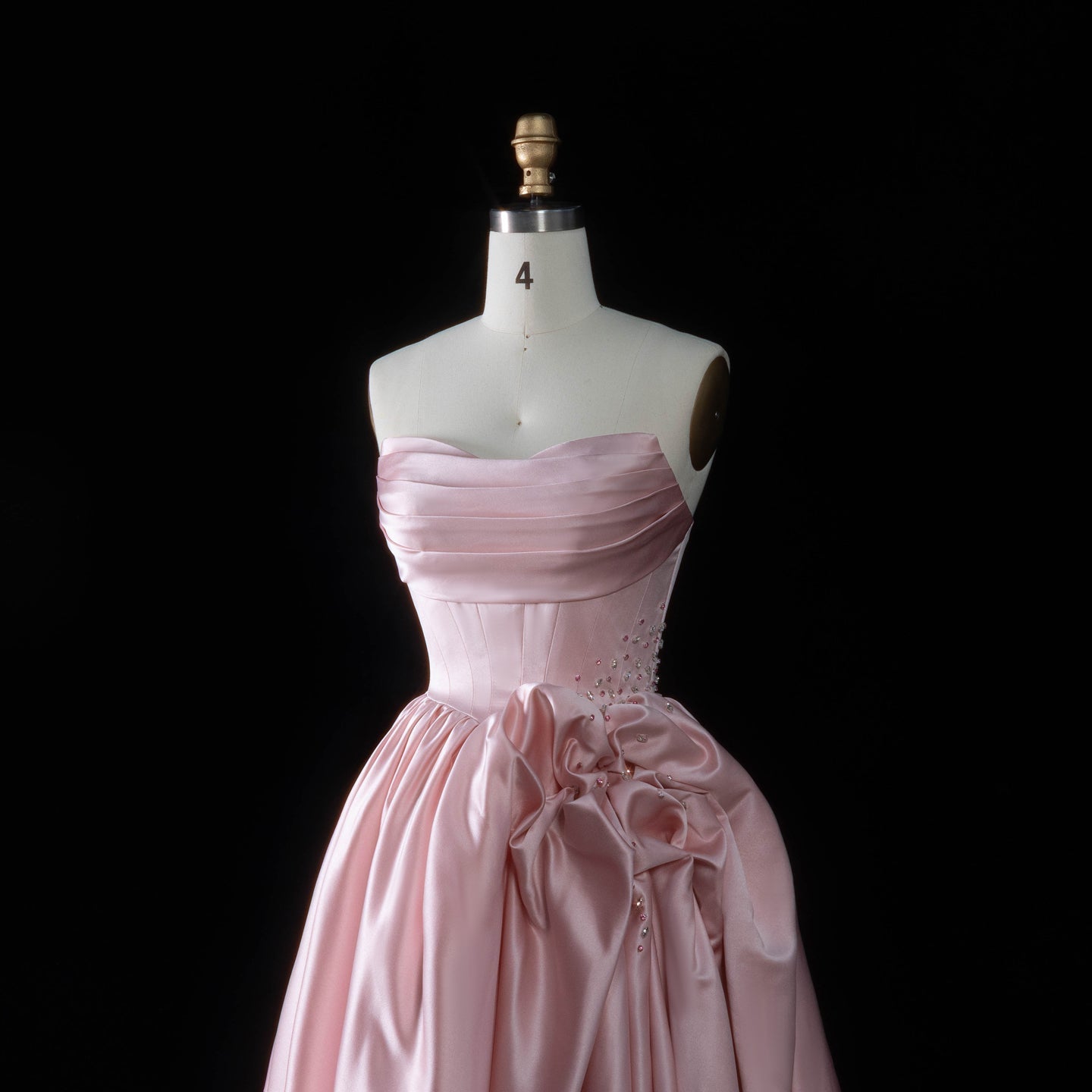 Glamorous Pink Sweetheart Satin Evening Dress with Bow SF522