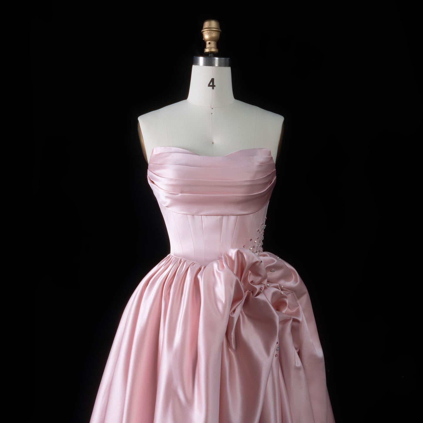 Glamorous Pink Sweetheart Satin Evening Dress with Bow SF522
