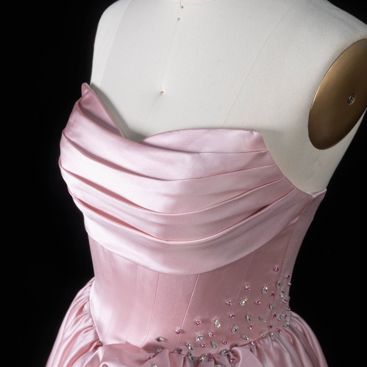 Glamorous Pink Sweetheart Satin Evening Dress with Bow SF522
