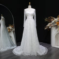 Elegant Sequins Beaded Lace Long Sleeve Wedding Dress SW525