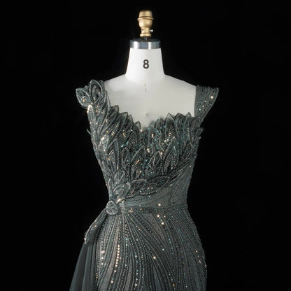 Sparkling Pink Beaded Mermaid Evening Dresses SS106