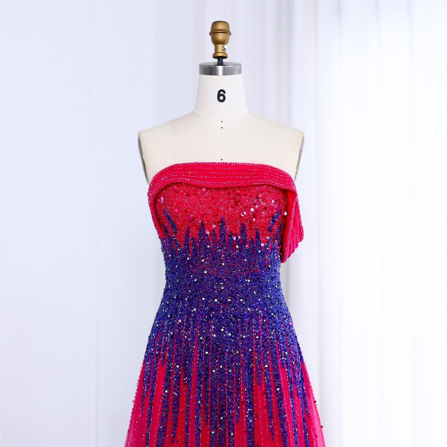 Luxury Blue Off Shoulder Evening Dress SS191L