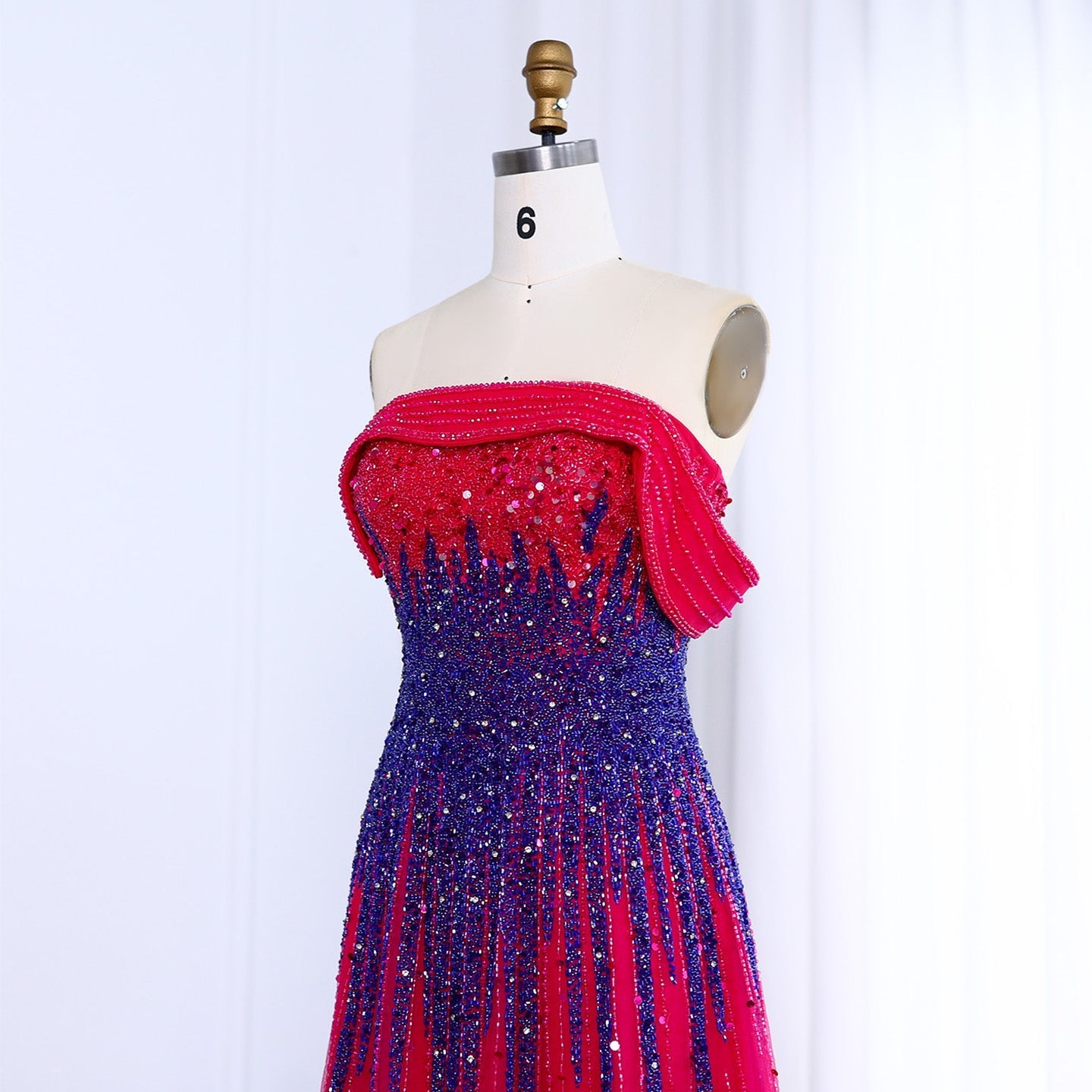 Luxury Blue Off Shoulder Evening Dress SS191L