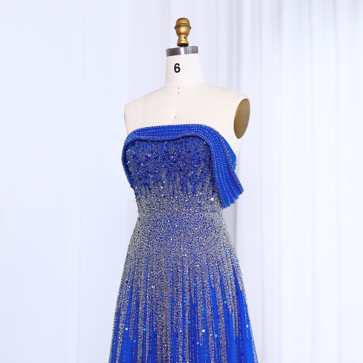 Luxury Blue Off Shoulder Evening Dress SS191L