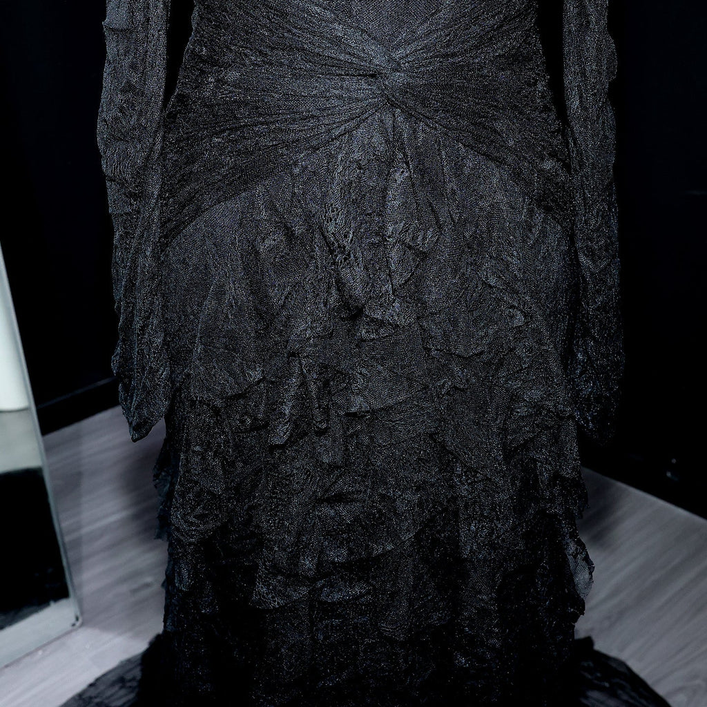 Luxury Turquoise Long Sleeves Mermaid Evening Dress SF519