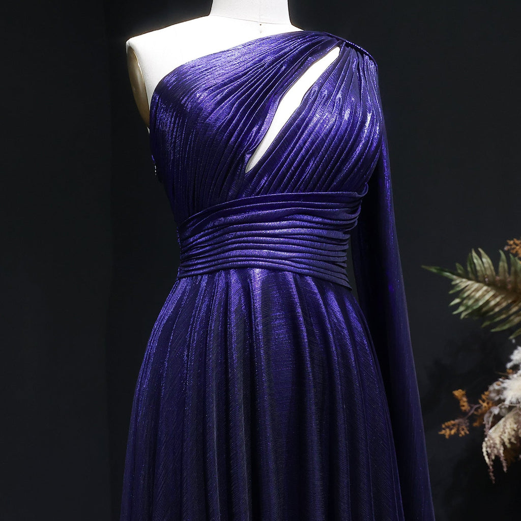 Elegant Purple Mermaid Evening Dress with Cape Sleeve SF019