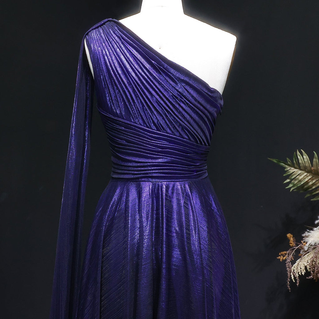 Elegant Purple Mermaid Evening Dress with Cape Sleeve SF019