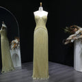 Luxury Yellow Beaded Tassel Formal Mermaid Evening Dress SS522
