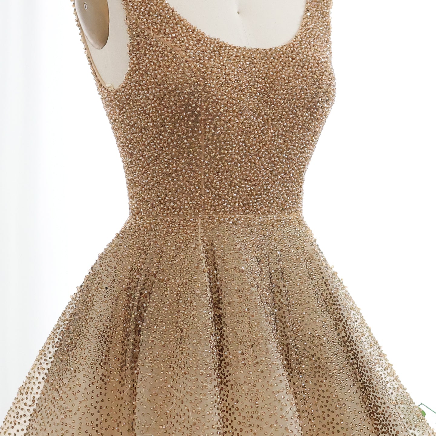 Sparkly Crystal Burgundy A-Line Scoop Neck Evening Dresses SS208