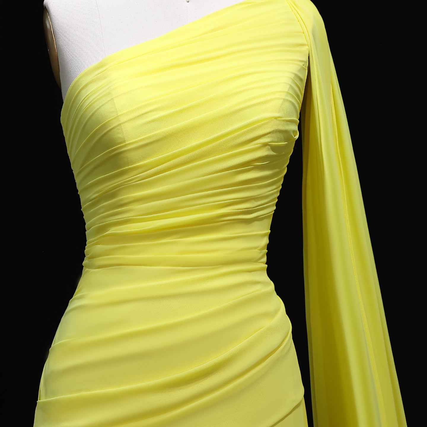 Elegant Yellow Mermaid Evening Dress with Cap Sleeves SF091