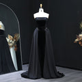 Elegant Black Strapless Evening Dress with Overskirt SF534