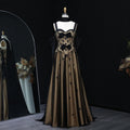 Luxury Black Gradient Strapless Lace Evening Dress with Scarf and Gloves SF241