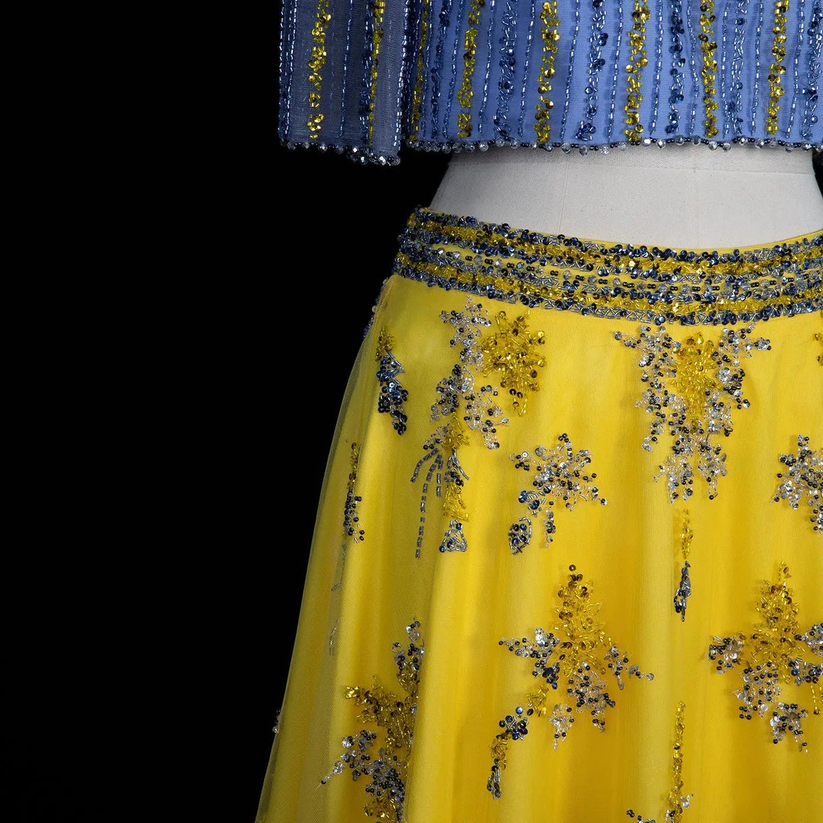 Luxury Beaded Yellow 2 Pieces Evening Dress SS490