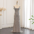 Luxury Crystal Silver Gray Mermaid Evening Dresses SS403