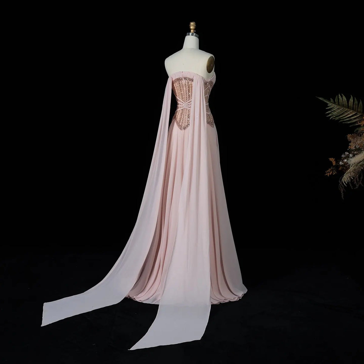 Glamorous Pink Intricate Rhinestone Corset Ruched Tube Wedding Guest Evening Dress SS532