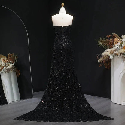Elegant Strapless Emerald Green Evening Dress SS601