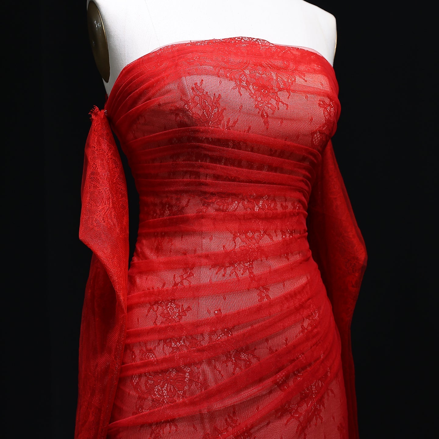 Elegant Strapless Red Long Sleeves Mermaid Evening Dress SF257