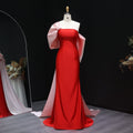 Elegant Red and Pink Off Shoulder Evening Dress SF366