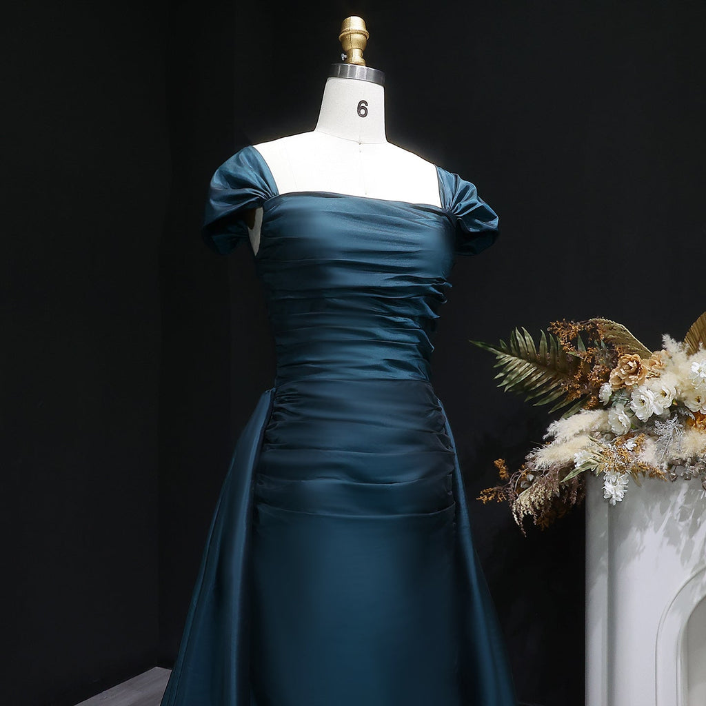 Luxury Orange Off Shoulder Evening Dress with Overskirt SF491