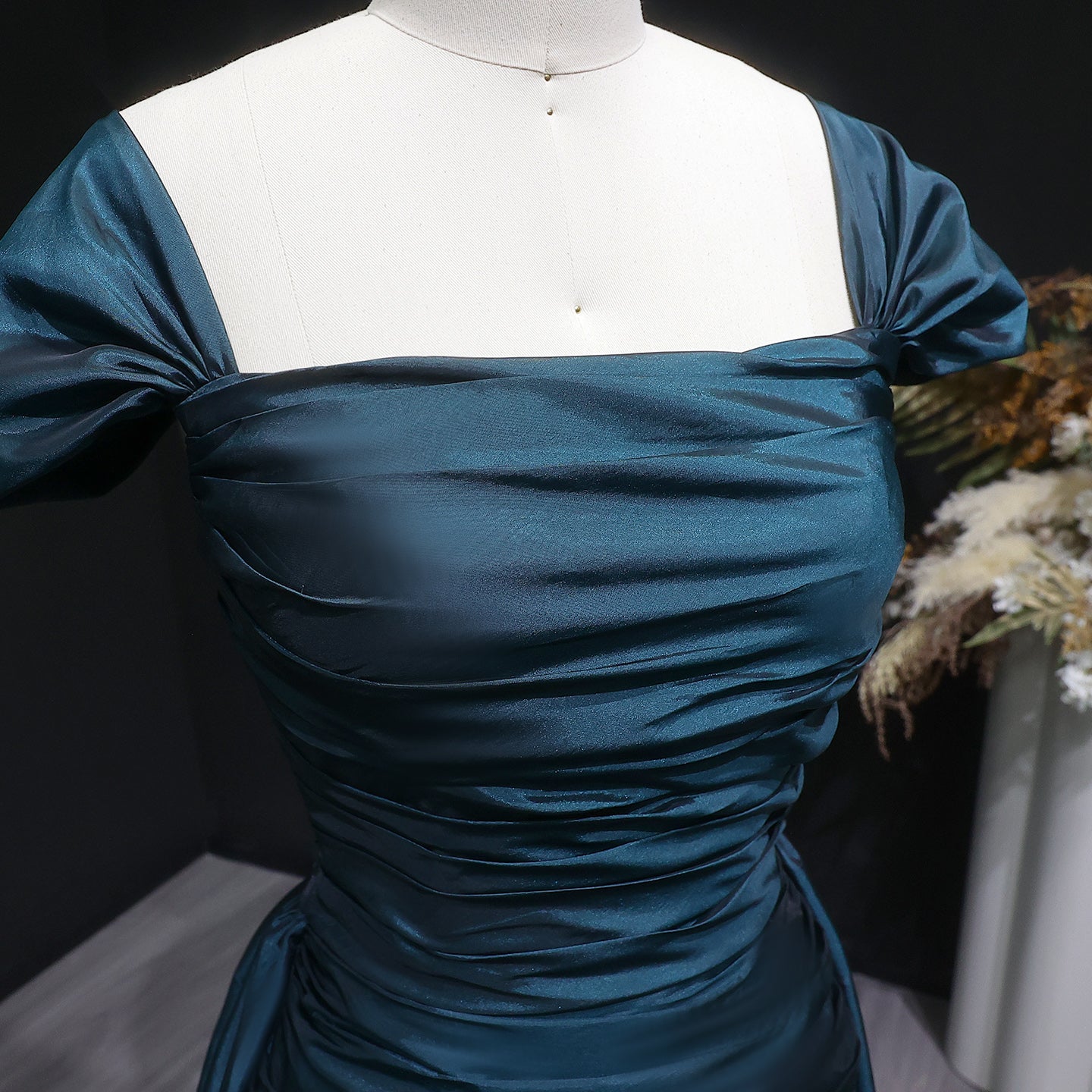 Luxury Orange Off Shoulder Evening Dress with Overskirt SF491