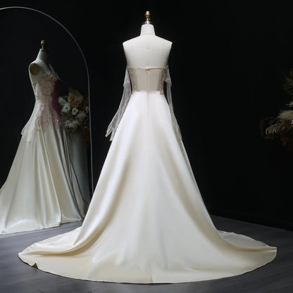 Luxury Beaded Strapless Evening Dress with Gloves SS513