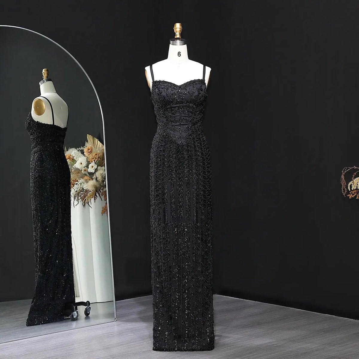 Luxury Beaded Blue Mermaid Evening Dress SS694