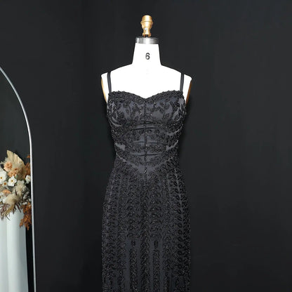 Luxury Beaded Blue Mermaid Evening Dress SS694