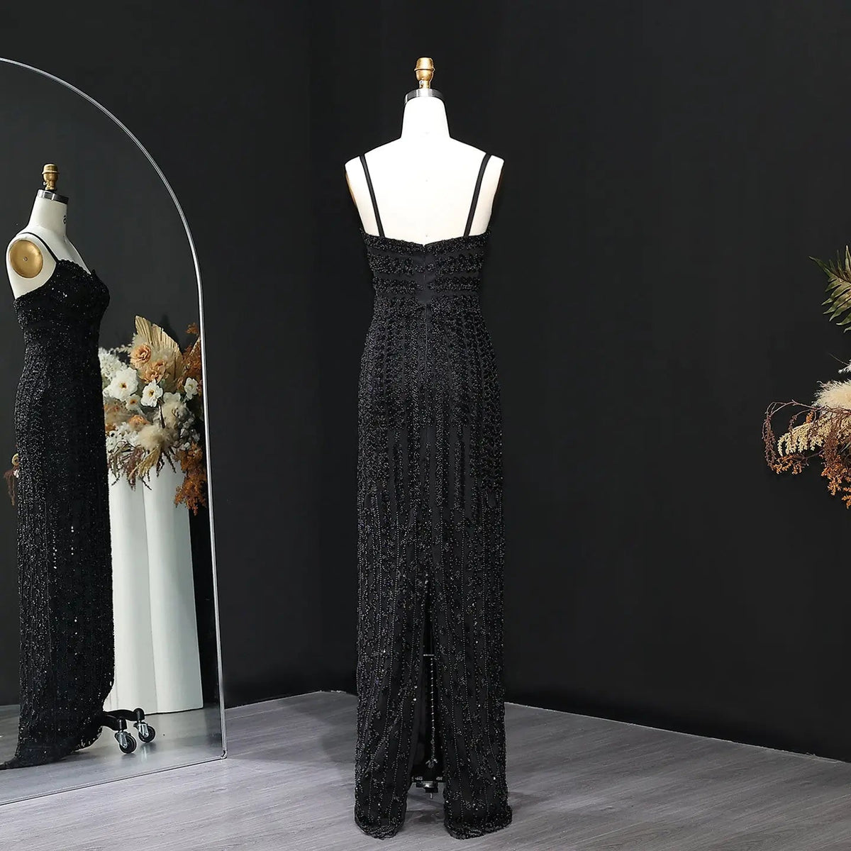 Luxury Beaded Blue Mermaid Evening Dress SS694