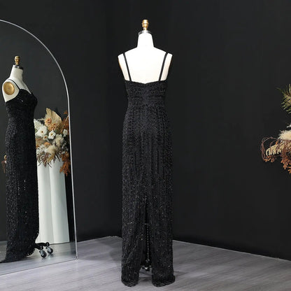 Luxury Beaded Blue Mermaid Evening Dress SS694
