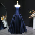 Elegant Strapless Dark Navy A-Line Evening Dress SF480
