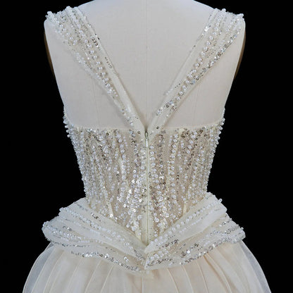 Elegant Tiered Ruffle Mermaid  Dress Heavy Beading Sweetheart  Evening Dress SS236