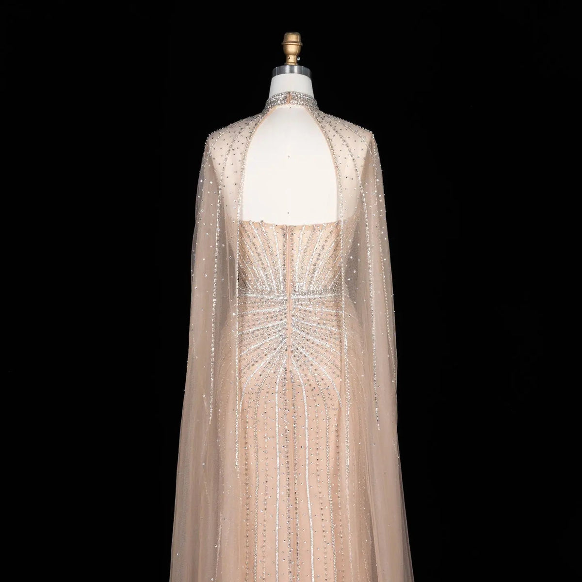 Luxury Mermaid Beaded Evening Dress with Cape SS156