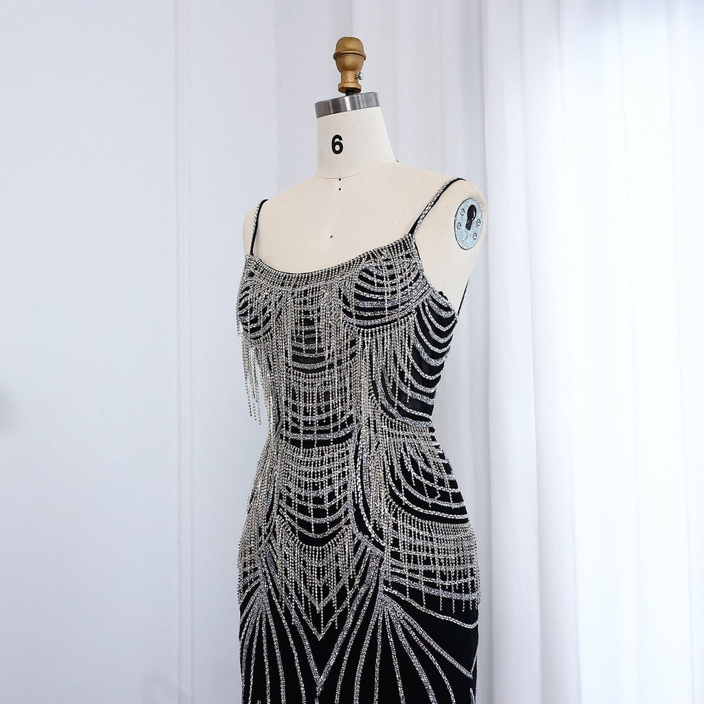 Luxury Tassel Spaghetti Mermaid Evening Dress SS029