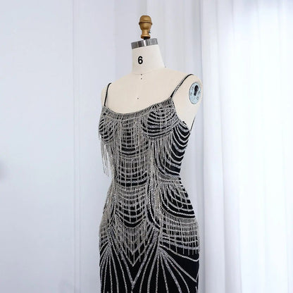 Luxury Tassel Spaghetti Mermaid Evening Dress SS029