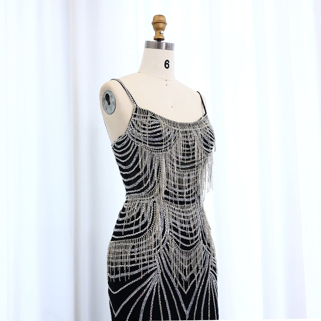 Luxury Tassel Spaghetti Mermaid Evening Dress SS029