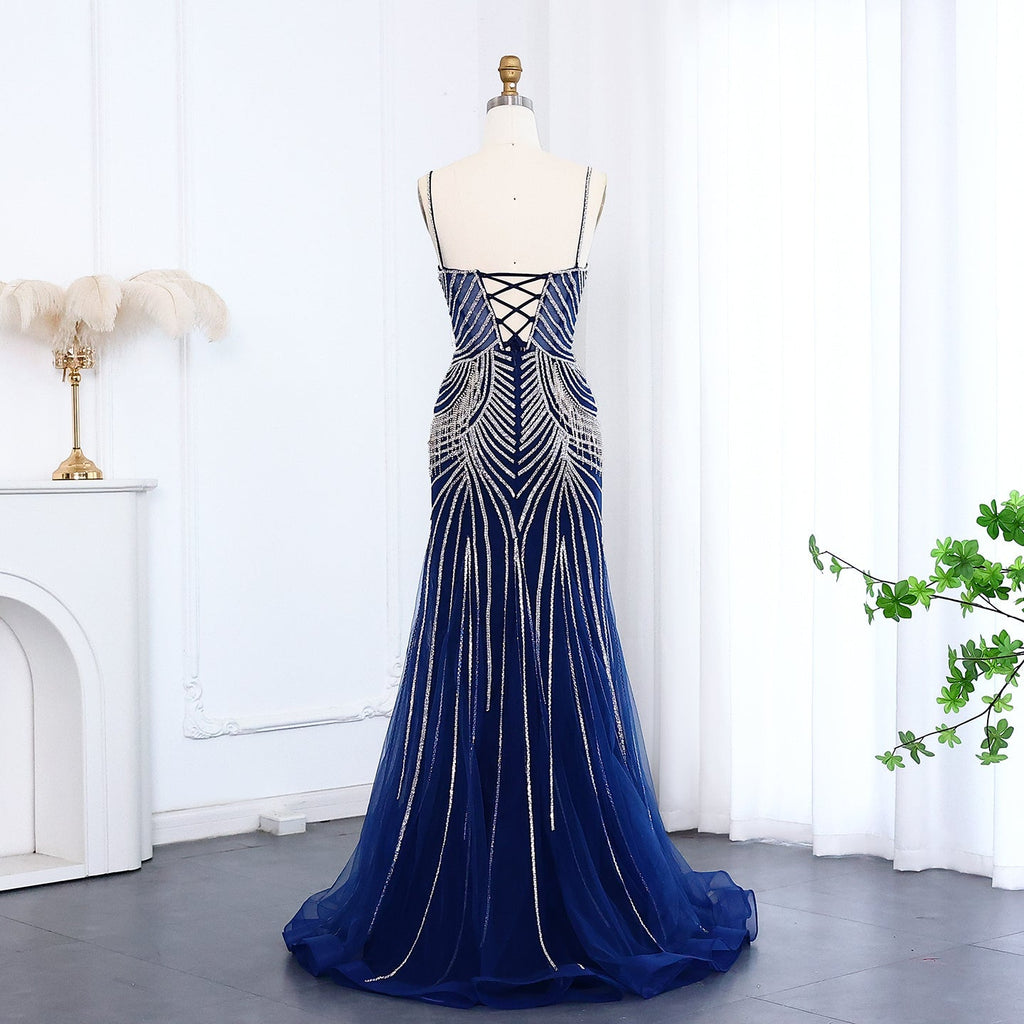 Luxury Tassel Spaghetti Mermaid Evening Dress SS029
