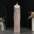Luxury 2 Pieces Beaded Sequins Evening Dress with Scarf SS661
