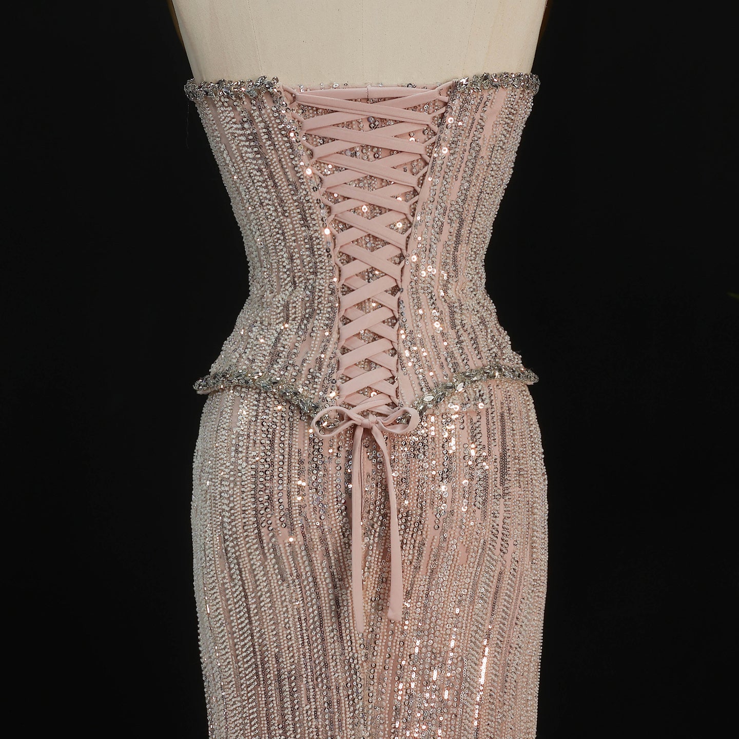 Luxury 2 Pieces Beaded Sequins Evening Dress with Scarf SS661