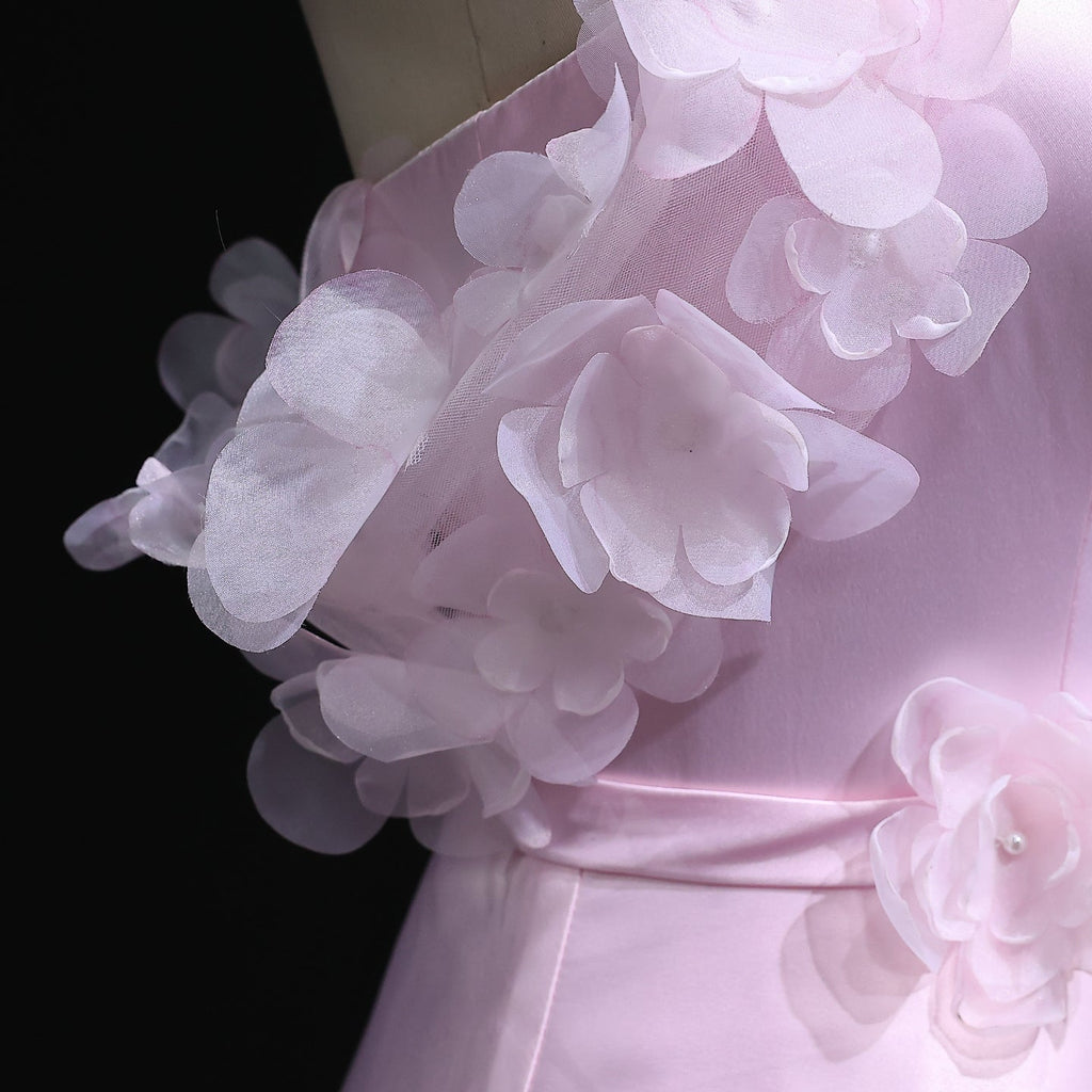 Luxury Pink Off-the-Shoulder Puff Top Tulle Skirt Evening Dress SF228