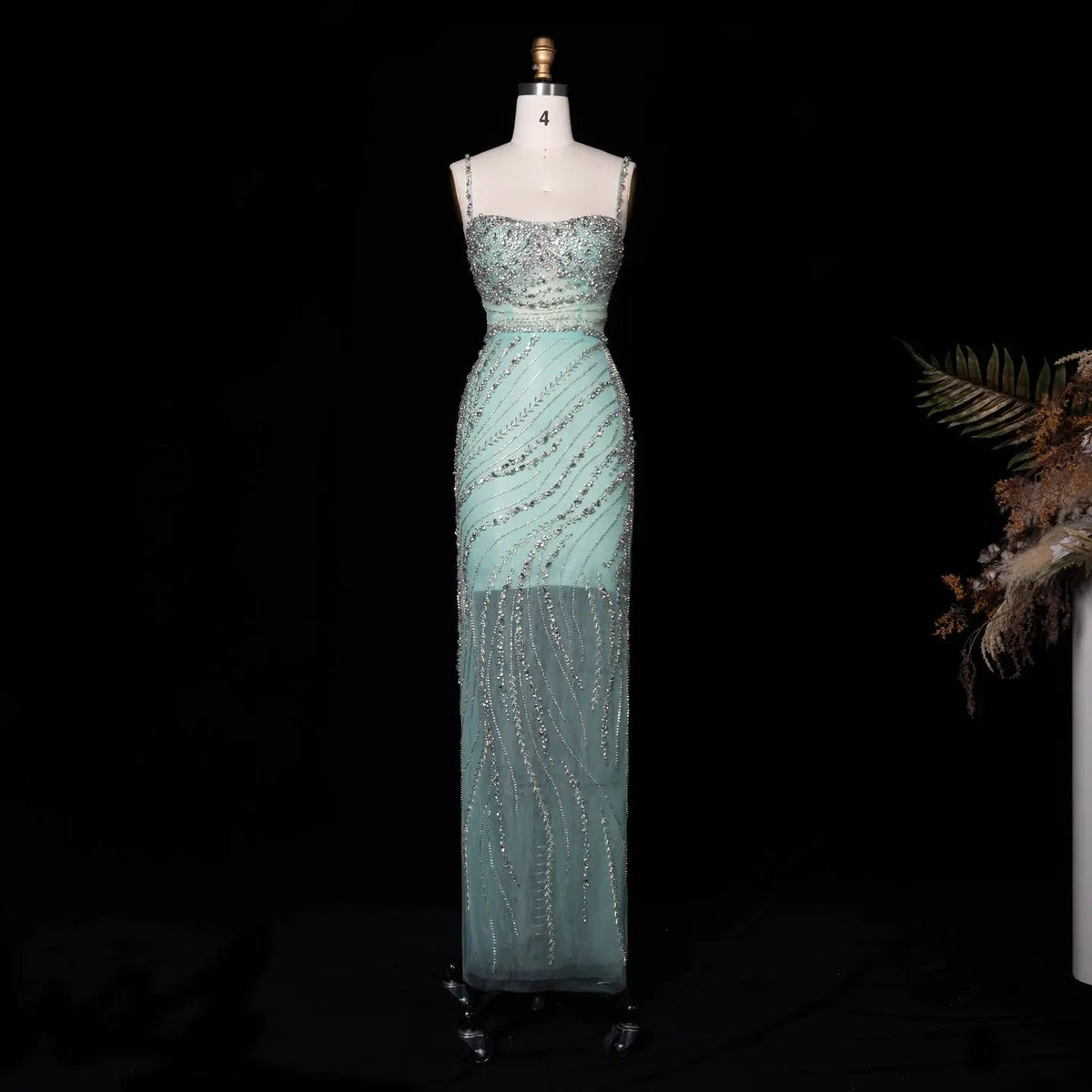 Luxury Orange Crystal Spaghetti Cocktail Party Evening Dress SS351