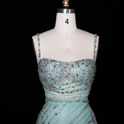 Luxury Orange Crystal Spaghetti Cocktail Party Evening Dress SS351