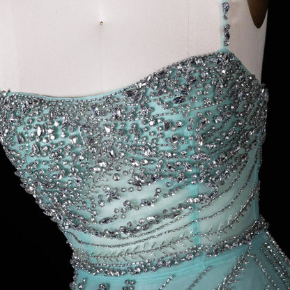 Luxury Orange Crystal Spaghetti Cocktail Party Evening Dress SS351