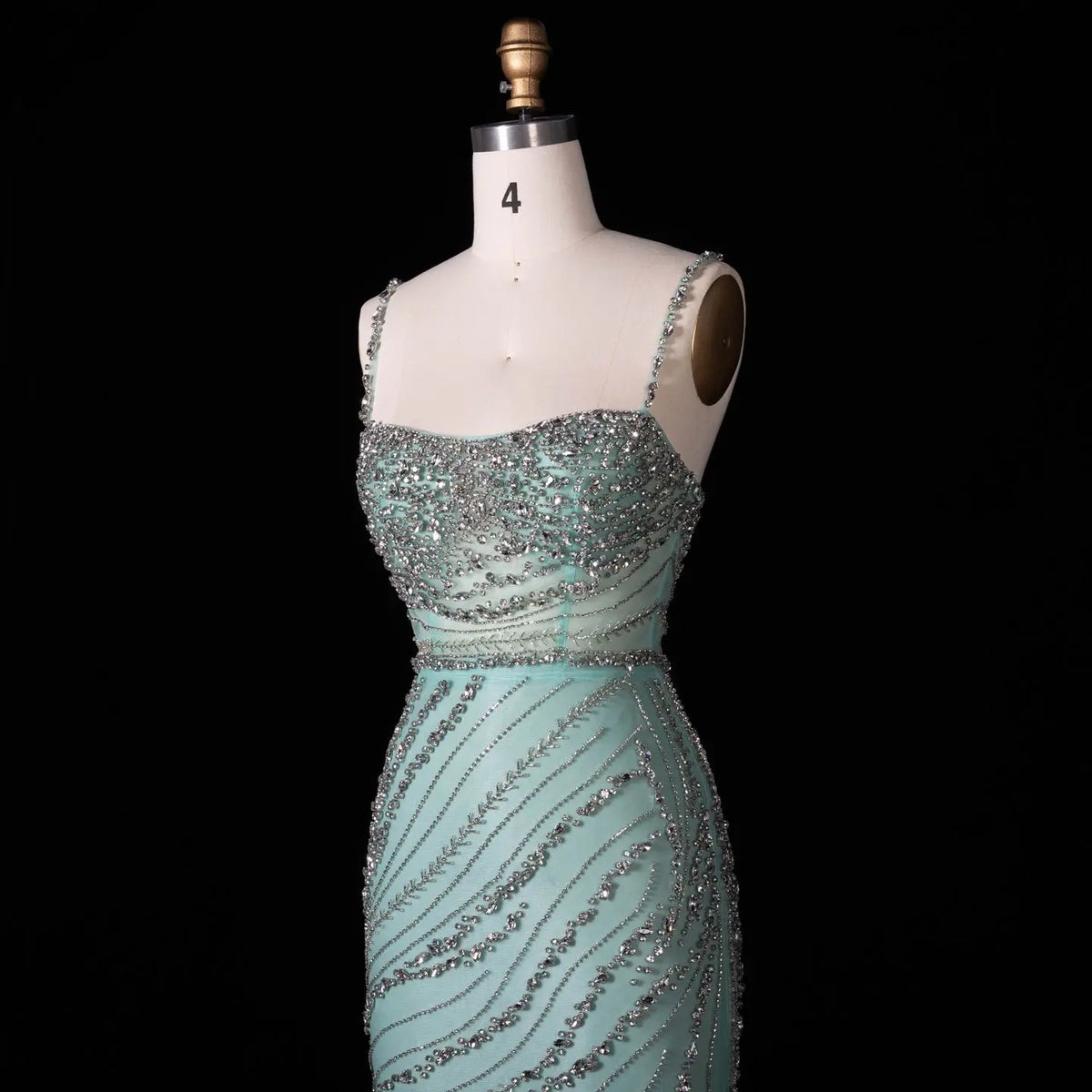 Luxury Orange Crystal Spaghetti Cocktail Party Evening Dress SS351