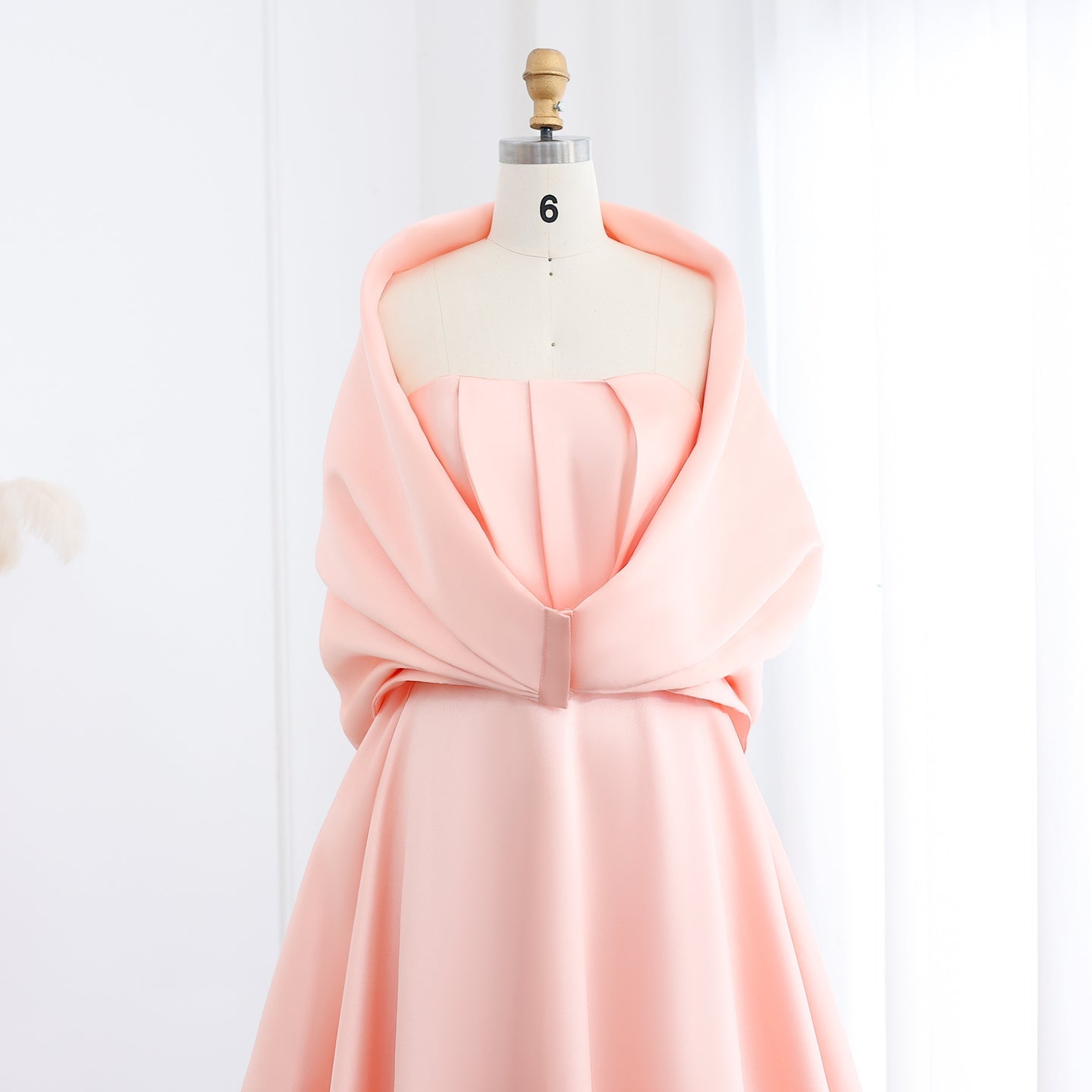Elegant Pink Off Shoulder A-Line Evening Dress SF059