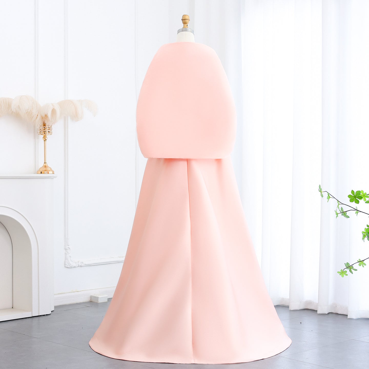 Elegant Pink Off Shoulder A-Line Evening Dress SF059