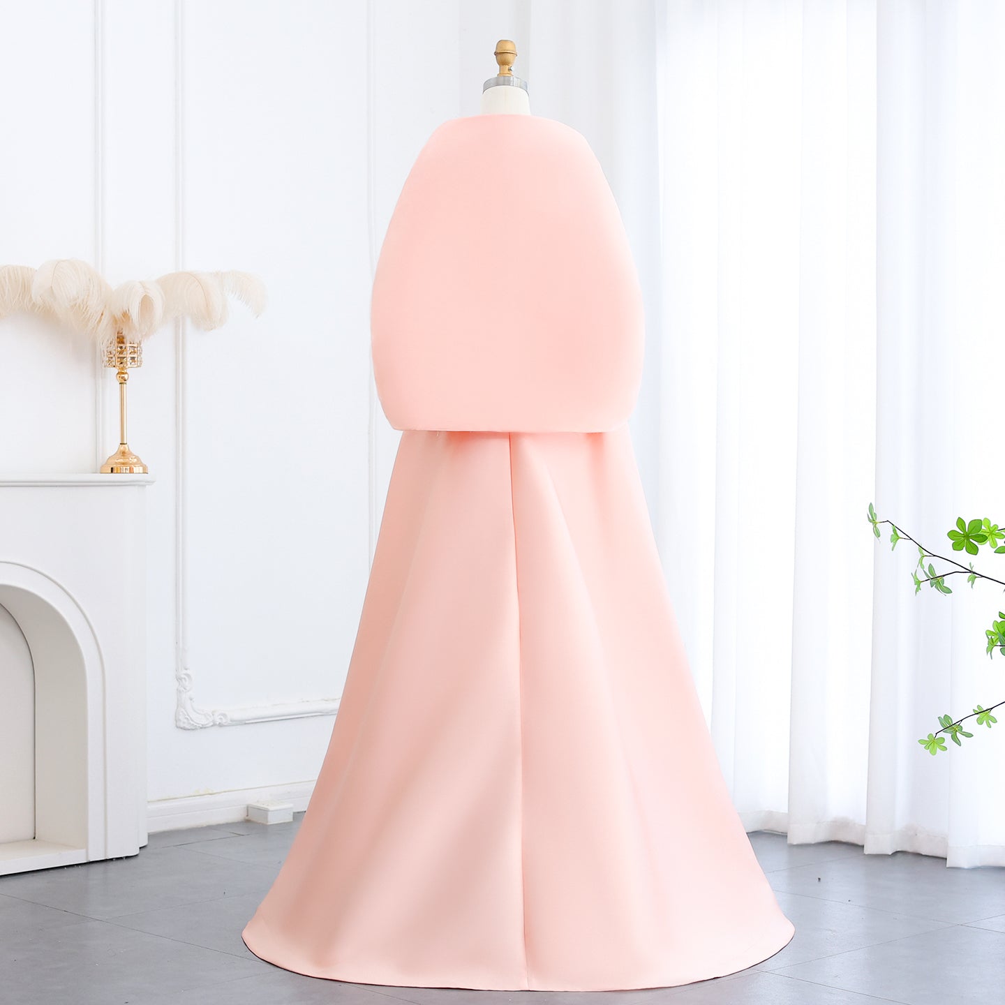 Elegant Pink Off Shoulder A-Line Evening Dress SF059