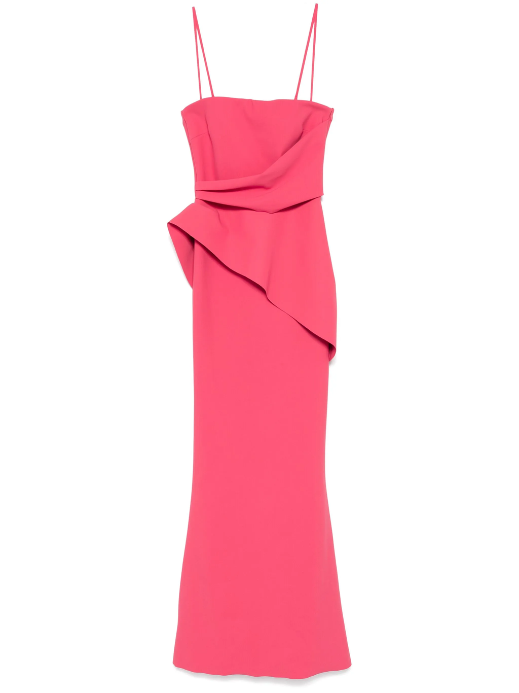 Elegant Coral Pink Strapless Evening Dress with Pleats SF213